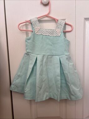 Janie and Jack Girls' Mint Crochet-Trim Sundress